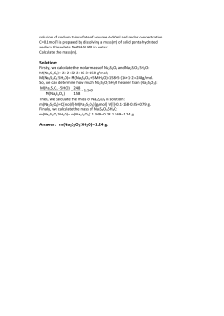 m(Na2S2O3 .5H2O) - Assignment Expert
