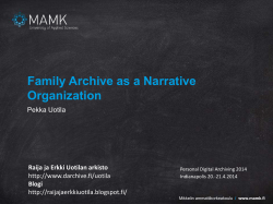 Family Archive as a Narrative Organization