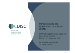 Introduction to the Operational Data Model (ODM)
