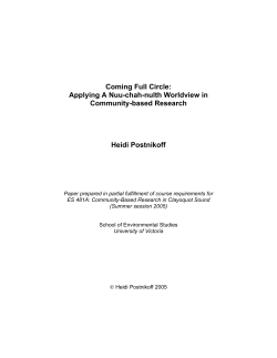 Coming Full Circle: Applying A Nuu-chah