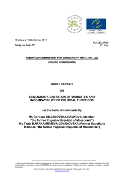 DRAFT REPORT ON DEMOCRACY, LIMITATION OF MANDATES