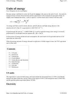 Units of energy - pssurvival.com