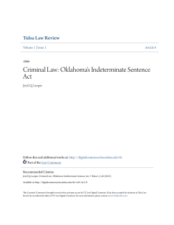 Oklahoma`s Indeterminate Sentence Act