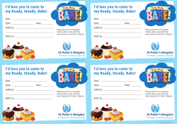 I`d love you to come to my Ready, Steady, Bake!