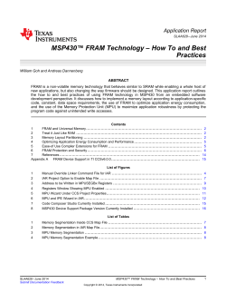 MSP430 FRAM Technology – How To and Best