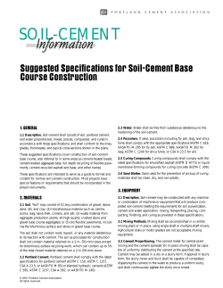 Suggested Specifications for Soil