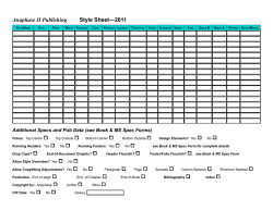 Anaphase II Publishing Style Sheet&mdash;2011