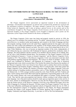 the contributions of the prague school to the study of language
