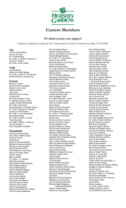 Gardens list August 2013