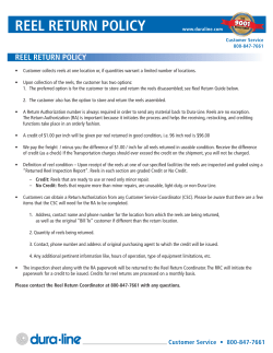 reel return policy - Dura-Line