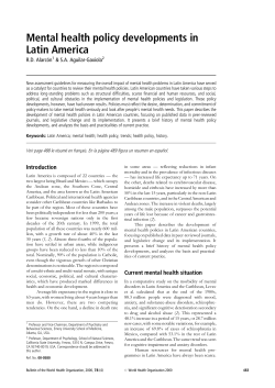 Mental health policy developments in Latin America