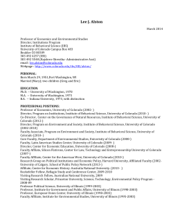 Lee J. Alston - University of Colorado Boulder