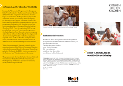 Inter-Church Aid in worldwide solidarity