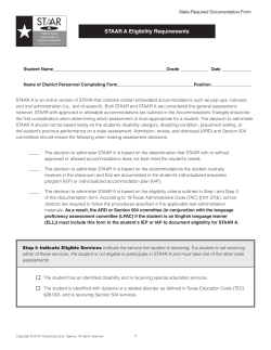 STAAR A Eligibility Requirements