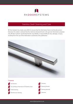 Stainless Steel Cleaning and Care