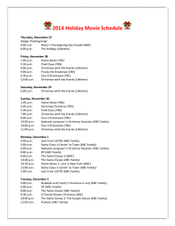 2014 Holiday Movie Schedule