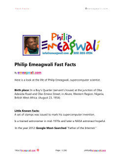 Philip Emeagwali Fast Facts