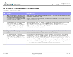 June 20, 2014 information webcast questions and responses