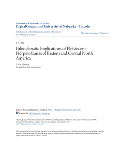 Paleoclimatic Implications of Pleistocene Herpetofaunas of Eastern