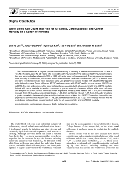 White Blood Cell Count and Risk for All