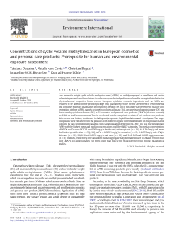 Concentrations of cyclic volatile methylsiloxanes in