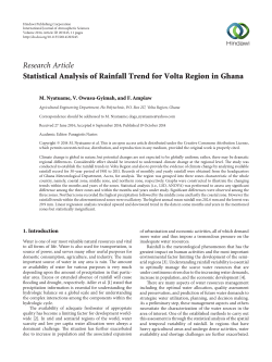 Statistical Analysis of Rainfall Trend for Volta Region in Ghana