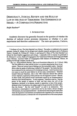 Democracy, Judicial Review and the Rule of Law in the Age of