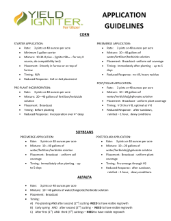 application guidelines - Yield Igniter Fertilizer
