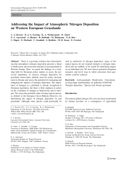 Addressing the Impact of Atmospheric Nitrogen Deposition on