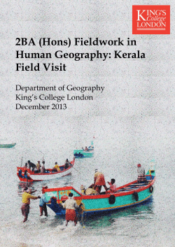 2BA (Hons) Fieldwork in Human Geography: Kerala Field Visit
