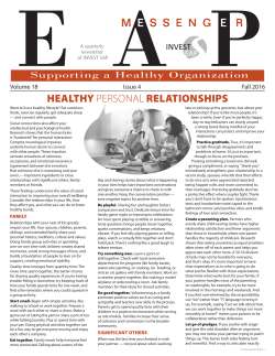 Fall 2016 EAP Messenger Newsletter: Healthy Personal Relationships