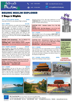 BEIJING MUSLIM EXPLORER 7 Days 5 Nights