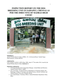 INSPECTION REPORT ON THE DOG BREEDING UNIT IN