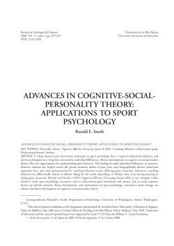 advances in cognitive-social- personality theory: applications to