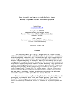 Issue Ownership and Representation in the United States: A theory
