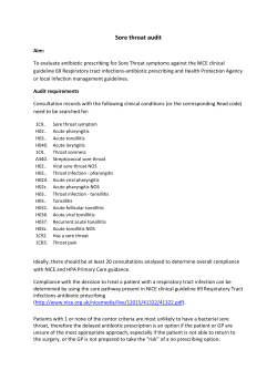 Sore throat audit