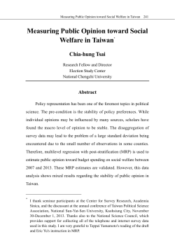 Measuring Public Opinion toward Social Welfare in Taiwan*