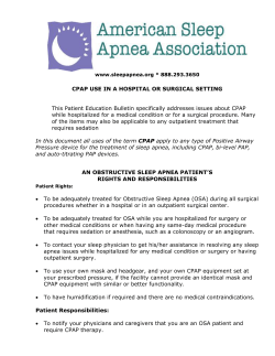 cpap use in a hospital or surgical setting