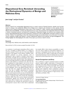 Dispositional Envy Revisited: Unraveling the Motivational Dynamics