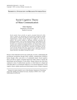 Social Cognitive Theory of Mass Communication