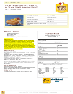 Nutrition Facts - School Nutrition and Fitness