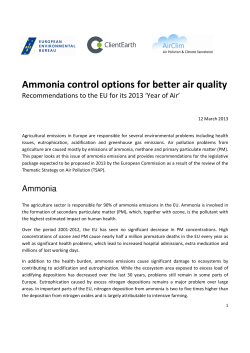 Ammonia control options for better air quality