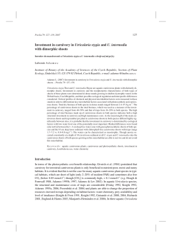 Investment in carnivory in Utricularia stygia and U