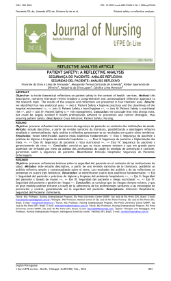 patient safety: a reflective analysis reflective analysis article