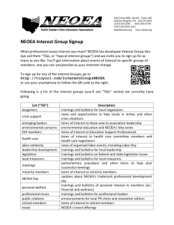 NEOEA Interest Group Signup