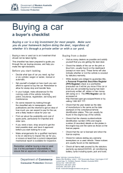 Buying a car a buyer`s checklist