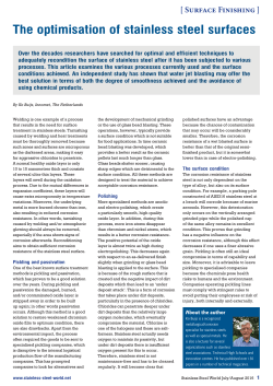 The optimisation of stainless steel surfaces