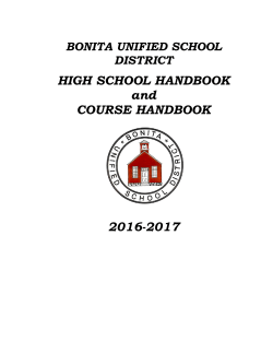 2016-17 High School Handbook - Bonita Unified School District