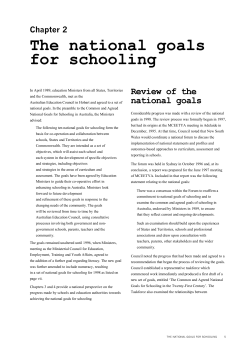 National Goals for Schooling