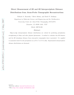 Direct Measurement of 2D and 3D Interprecipitate Distance